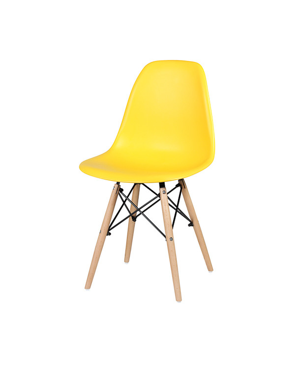 Стул обеденный EAMES DSW WX-503, пластик желтый